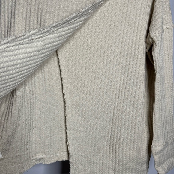 Free People Waffle Knit Cowl Neck Cream Sweater — S - Picture 9 of 9